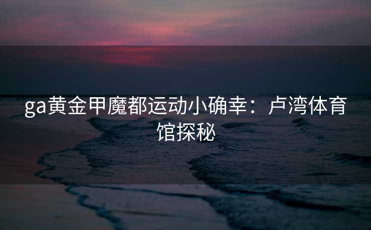 ga黄金甲魔都运动小确幸：卢湾体育馆探秘