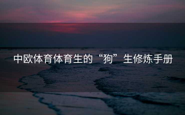 中欧体育体育生的“狗”生修炼手册