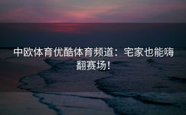 中欧体育优酷体育频道：宅家也能嗨翻赛场！