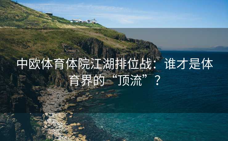 中欧体育体院江湖排位战：谁才是体育界的“顶流”？