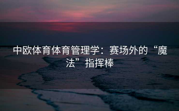 中欧体育体育管理学：赛场外的“魔法”指挥棒