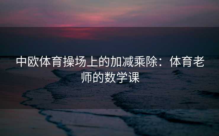 中欧体育操场上的加减乘除:体育老师的数学课 中欧体育操场上的加减乘除:体育老师的数学课