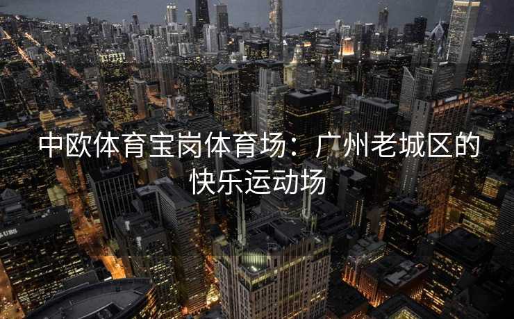 中欧体育宝岗体育场：广州老城区的快乐运动场