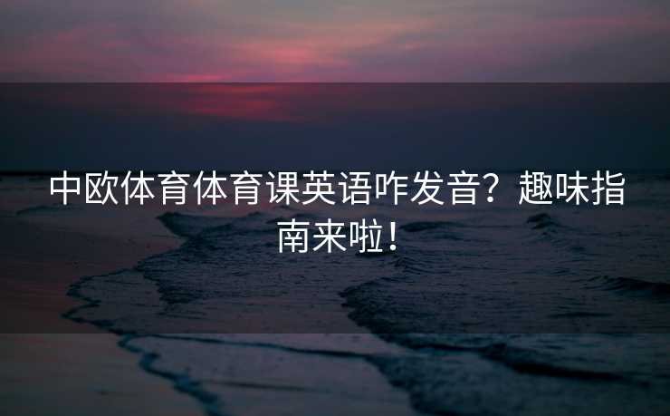 中欧体育体育课英语咋发音？趣味指南来啦！
