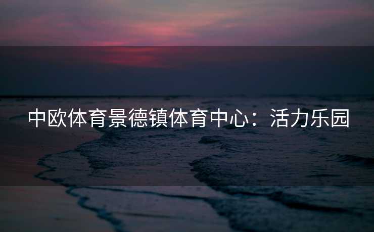 中欧体育景德镇体育中心:活力乐园 中欧体育景德镇体育中心:活力乐园