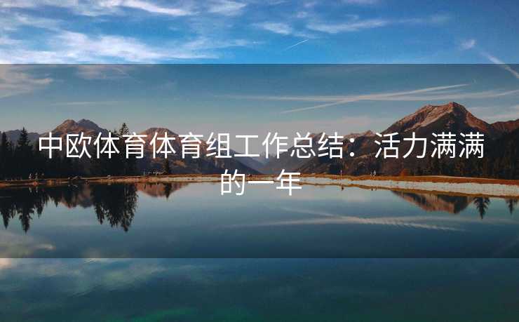 中欧体育体育组工作总结：活力满满的一年