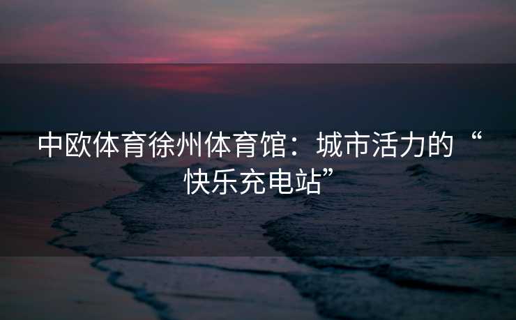中欧体育徐州体育馆:城市活力的“快乐充电站” 中欧体育徐州体育馆:城市活力的“快乐充电站”