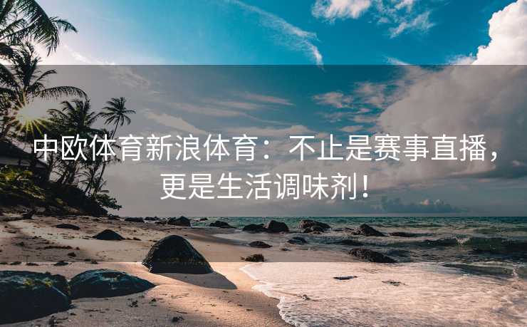 中欧体育新浪体育：不止是赛事直播，更是生活调味剂！